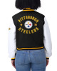 Black/White Pittsburgh Steelers Varsity Full-Zip Jacket