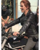 Black Widow Scarlett Johansson Motorcycle Leather Jacket