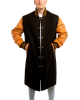 Black Wool Body & Old Gold Sleeves Letterman Coat Black Wool Body & Old Gold Sleeves Letterman Coat