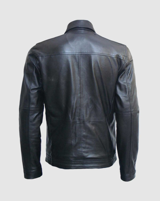 Black Zipper Leather Jacket