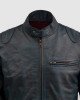 Blue Waxed Jacket with Red Shade