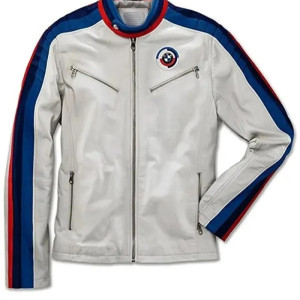 BMW Motorsport Heritage White Leather Racing Jacket