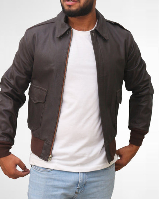 Bomber Black Leather Jacket