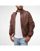 Bomber Brown Leather Jacket