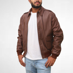 Bomber Brown Leather Jacket