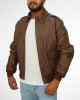 Bomber Flight Brown Real Leather Jacket