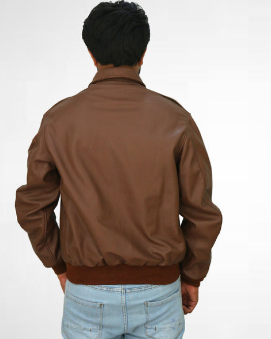 Bomber Flight Brown Real Leather Jacket