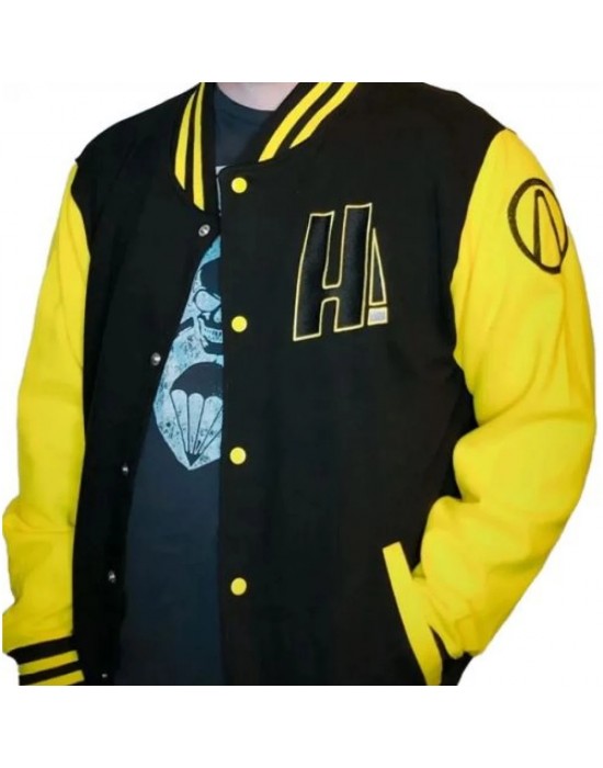 Borderlands Hyperion Black and Yellow Varsity Jacket