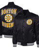 Boston Bruins Adaptive Bold Logo Varsity Satin Jacket