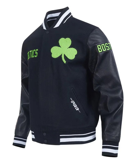 Boston Celtics 2024/25 City Edition Chenille Black Varsity Jacket