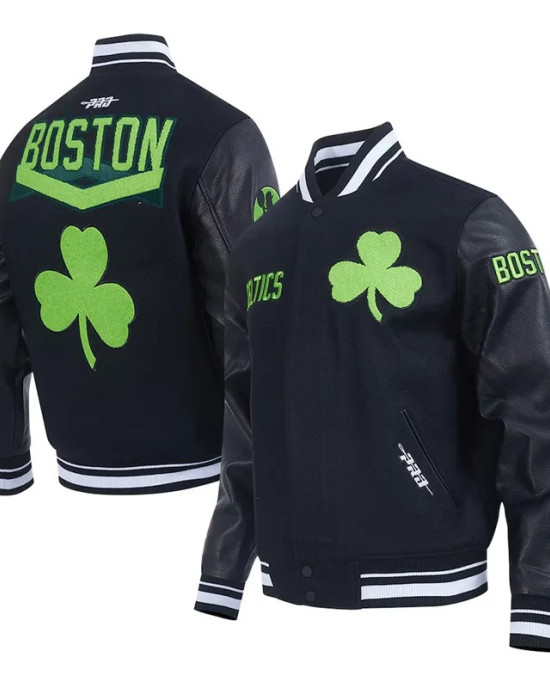 Boston Celtics 2024/25 City Edition Chenille Black Varsity Jacket