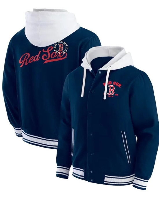 Boston Red Sox Navy Cotton Hooded Jacket