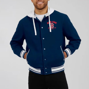 Boston Red Sox Navy Cotton Hooded Jacket