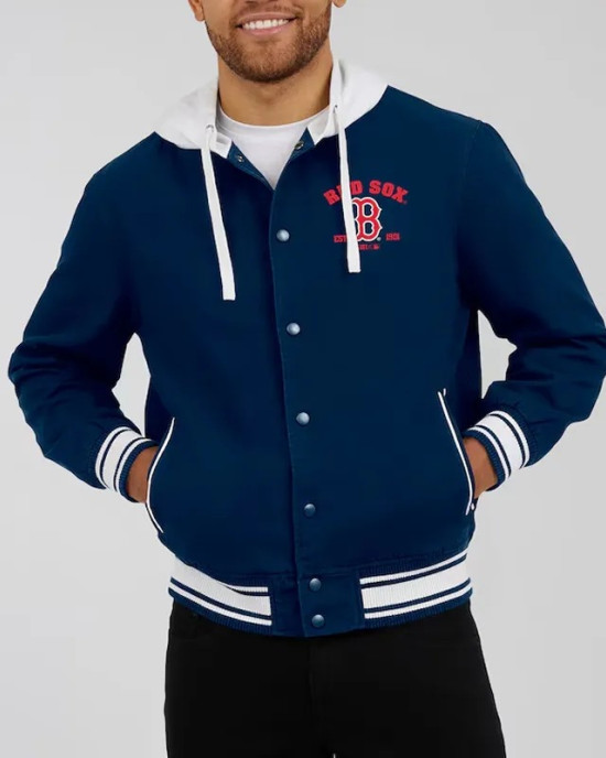 Boston Red Sox Navy Cotton Hooded Jacket