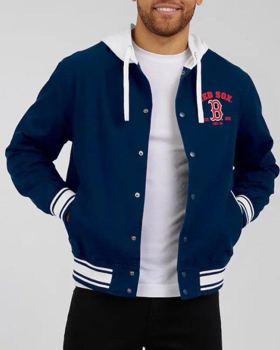 Boston Red Sox Navy Cotton Hooded Jacket
