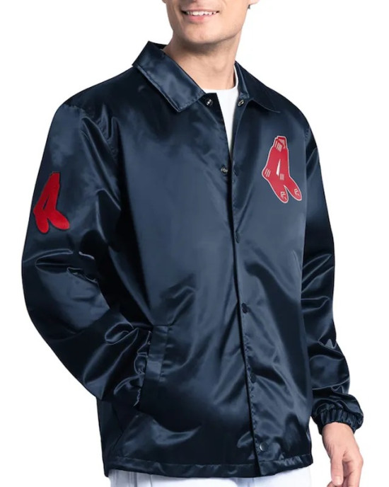 Boston Red Sox Point Man Coaches Navy Jacket Boston Red Sox Point Man Coaches Navy Jacket