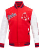 Boston Red Sox Script Tail Red and White Varsity Jacket Boston Red Sox Script Tail Red and White Varsity Jacket
