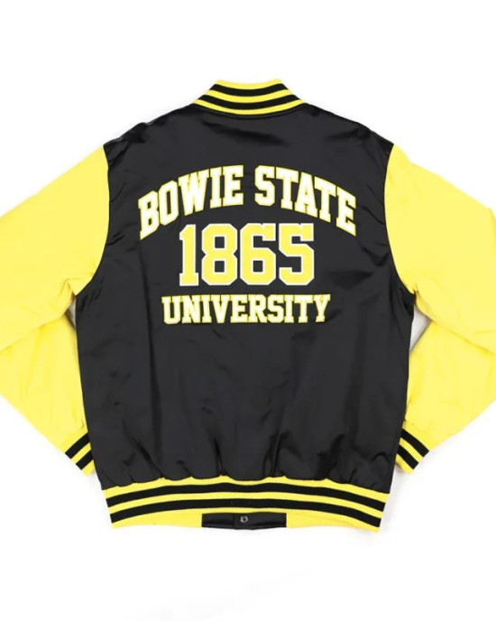 Bowie State Black and Gold Baseball Jacket Bowie State Black and Gold Baseball Jacket