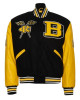 Bowie State University Black and Gold Varsity Jacket