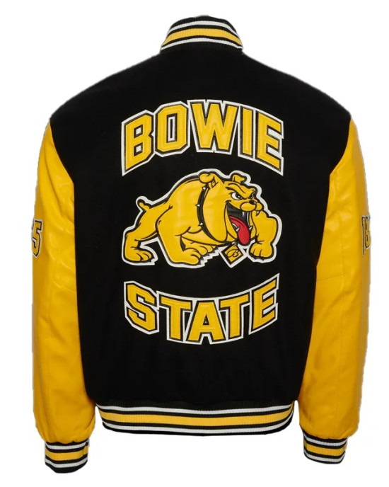 Bowie State University Black and Gold Varsity Jacket