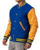 Bright Royal Body & Bright Gold Leather Sleeves Letterman Jacket Bright Royal Body & Bright Gold Leather Sleeves Letterman Jacket