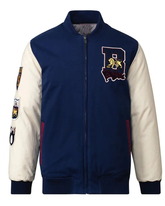 Brisbane Lions Collegiate Navy and White Varsity Jacket