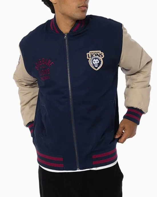 Brisbane Lions Lock Up Varsity Cotton Jacket