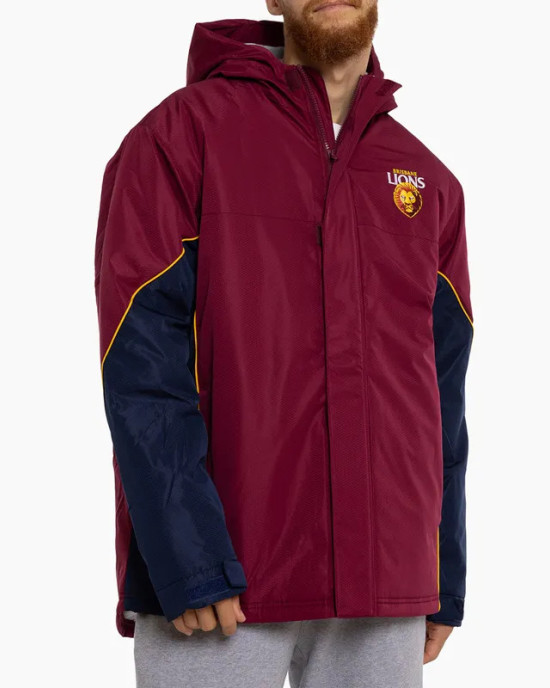 Brisbane Lions Stadium Maroon and Navy Full-Zip Hooded Jacket