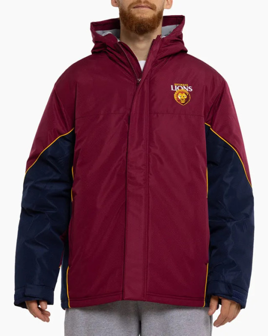 Brisbane Lions Stadium Maroon and Navy Full-Zip Hooded Jacket