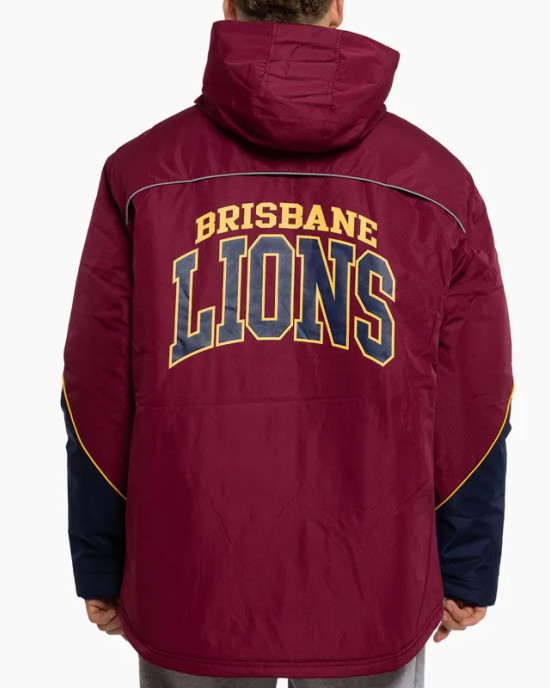 Brisbane Lions Stadium Maroon and Navy Full-Zip Hooded Jacket
