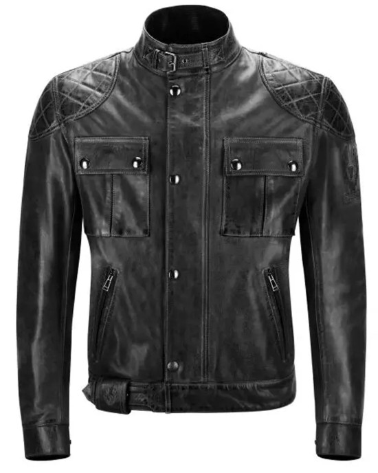 Brooklands Biker Diamond Quilted Leather Jacket
