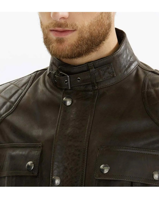 Brooklands Biker Diamond Quilted Leather Jacket