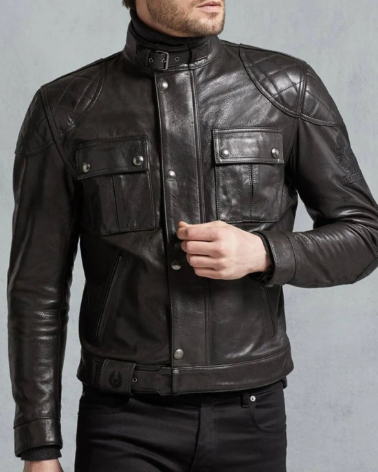 Brooklands Biker Diamond Quilted Leather Jacket