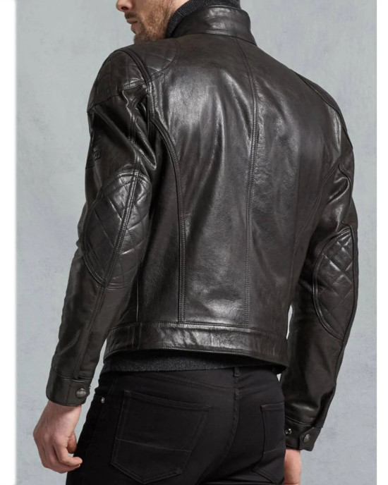 Brooklands Biker Diamond Quilted Leather Jacket