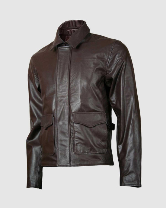 Brown Leather Biker Jacket