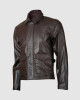 Brown Leather Biker Jacket