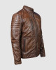 Brown Waxed Biker Leather Jacket Brown Waxed Biker Leather Jacket