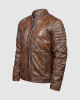 Brown Waxed Biker Leather Jacket Brown Waxed Biker Leather Jacket