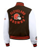 Brown/White Cleveland Browns Varsity Full-Zip Jacket