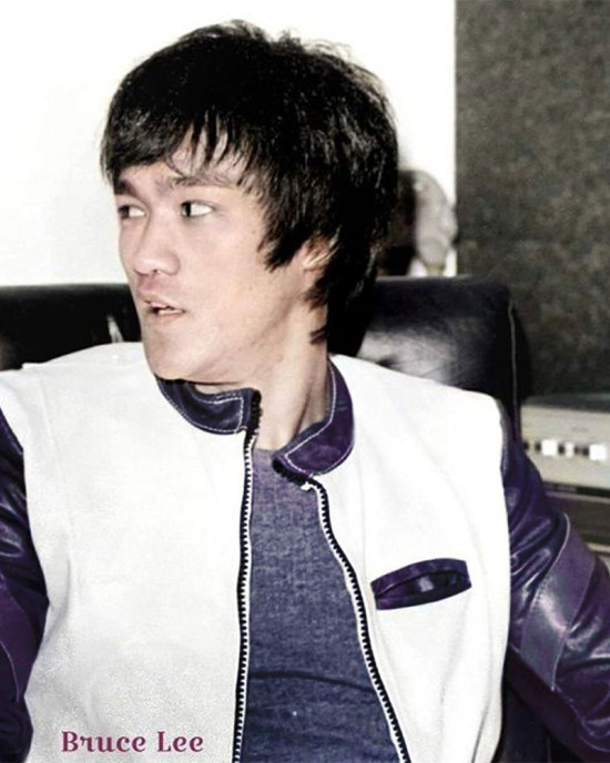 Bruce Lee Navy and White Leather Jacket Bruce Lee Navy and White Leather Jacket
