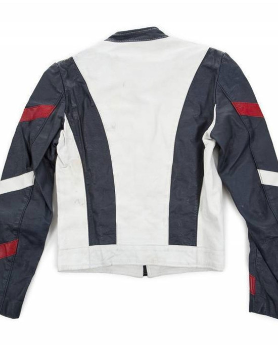 Bruce Lee Navy and White Leather Jacket Bruce Lee Navy and White Leather Jacket