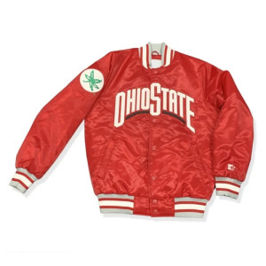 Bryce Harper Ohio State Bomber Full-Snap Red Satin Jacket