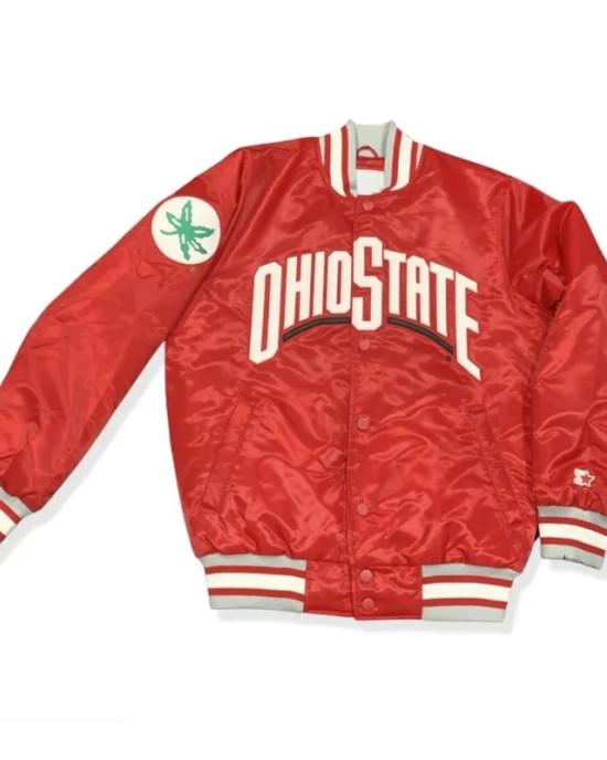 Bryce Harper Ohio State Bomber Full-Snap Red Satin Jacket Bryce Harper Ohio State Bomber Full-Snap Red Satin Jacket