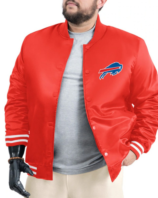 Buffalo Bills Adaptive Team Graphic Varsity Satin Jacket