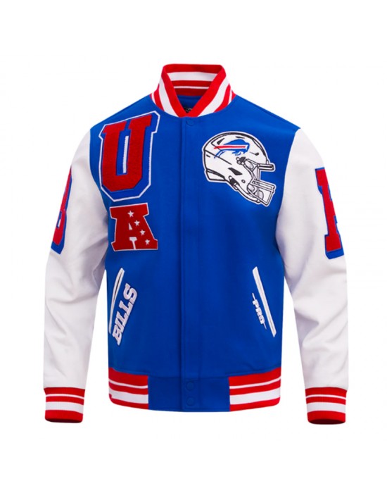 Buffalo Bills Mashup Rib Varsity Wool/Leather Jacket