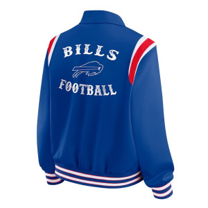Buffalo Bills Midnight Royal Varsity Satin Jacket