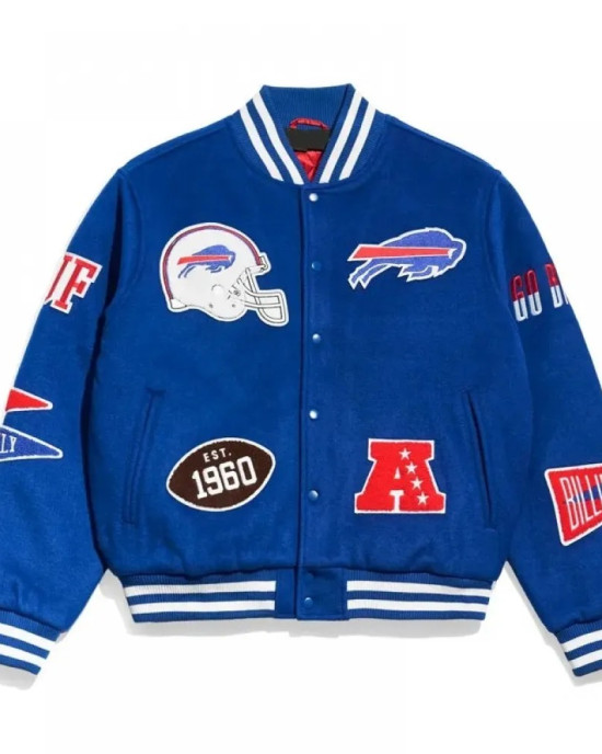 Buffalo Bills Pennant Royal Varsity Wool Jacket Buffalo Bills Pennant Royal Varsity Wool Jacket