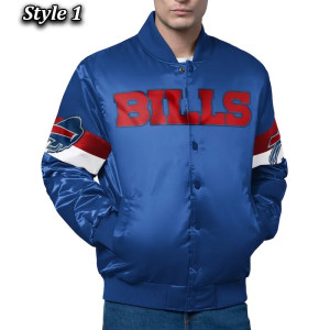 Buffalo Bills Triple Option Varsity Satin Jacket