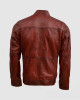 Burgundy Waxed Leather Jacket