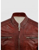 Burgundy Waxed Leather Jacket